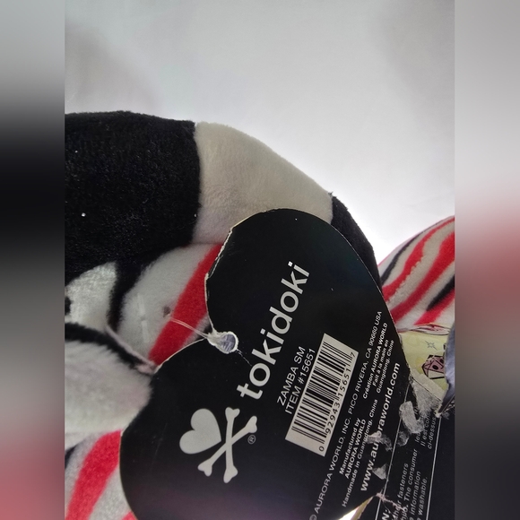 Tokidoki Unicorno Plush - ZAMBA (Small - 7.5 inch) - Red White Black Zebra - Picture 11 of 12